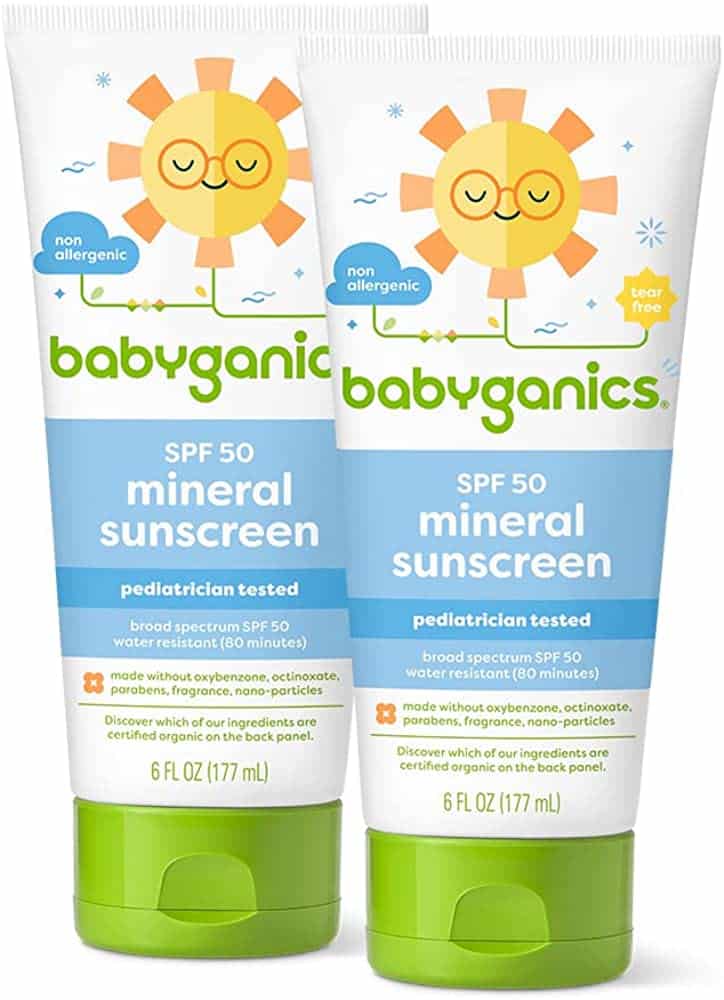 واقي شمس رخيص وحلو للاطفال babyganics